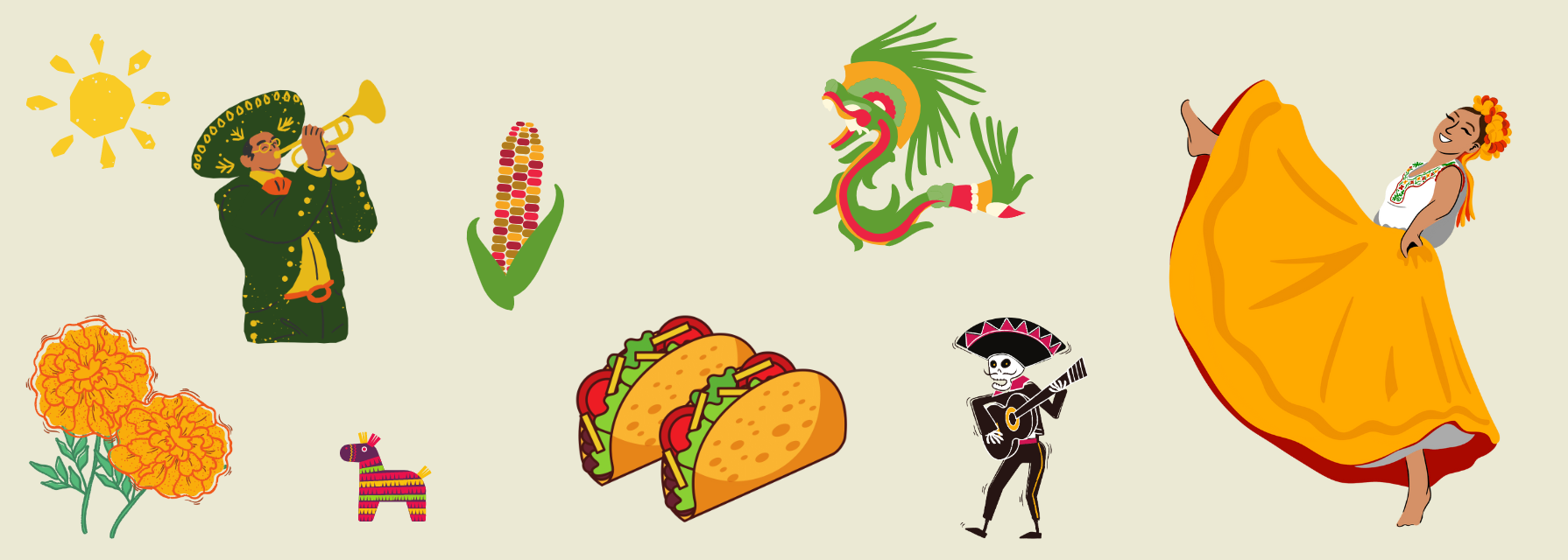 Blog header background - mexican illustrations