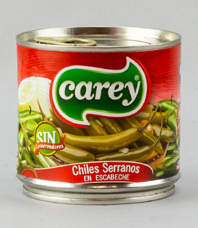Pickled Serrano Chillies 380g Tin - Carey