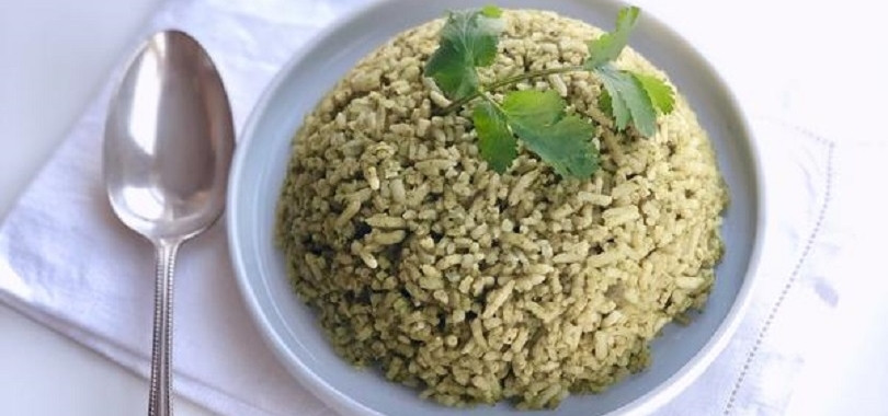 Mexican green rice - banner image