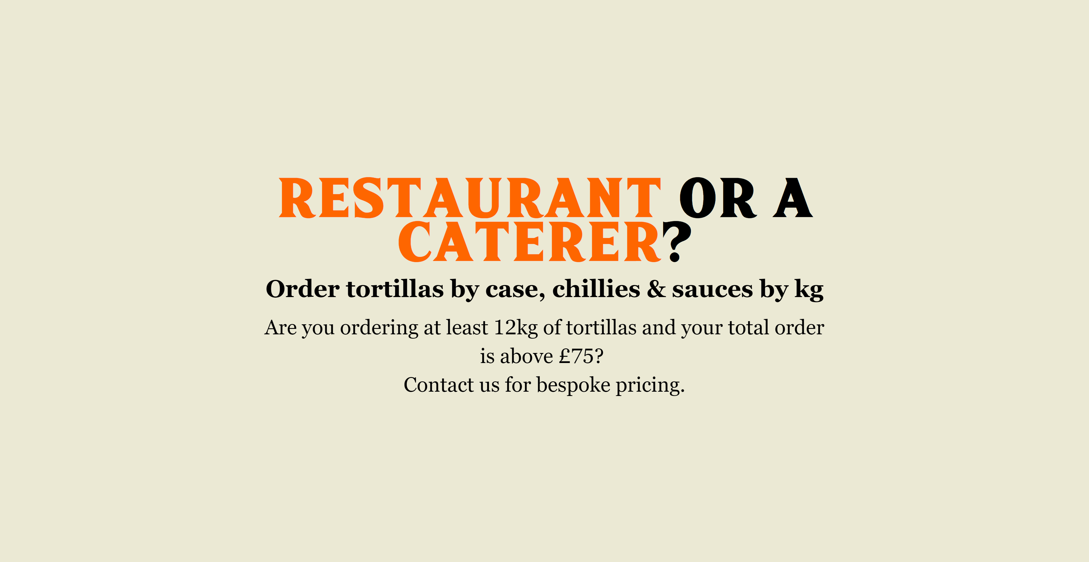 Catering sizes - banner image