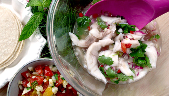 Chilli-cured fish tacos by Stevie Parle - banner image