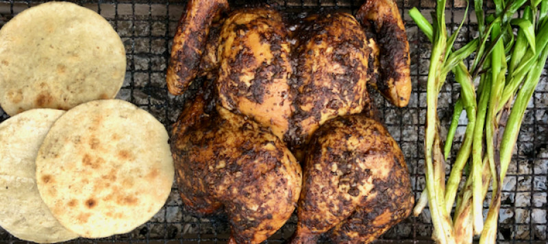 Roadside Chicken with grilled green onions - thumbnail image